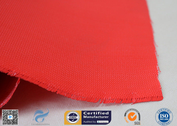 C - glass 260℃ Fire Protection Red Color Silicone Coated Fiberglass Fabric 40/40g